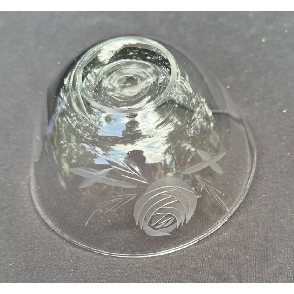 Vintage Fostoria Clear Glass “Rose” Pattern Mayonnaise Bowl -C13